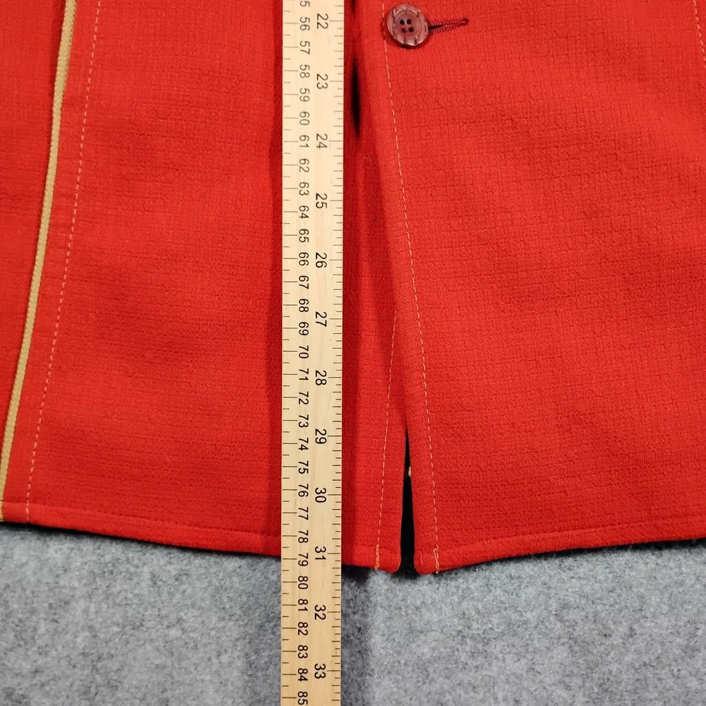Vintage Montgomery Ward 70s Leisure Jacket Red Paisley Lining Mens 40 Bow Tie